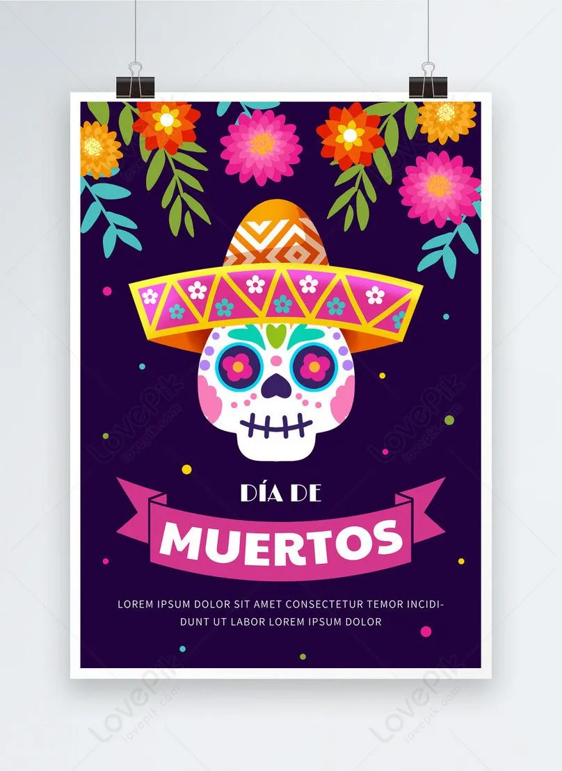 Cartel Creativo De Dibujos Animados Del Día De Muertos Mexicano. | Descarga  Plantilla de diseño PSD Gratuita - Lovepik