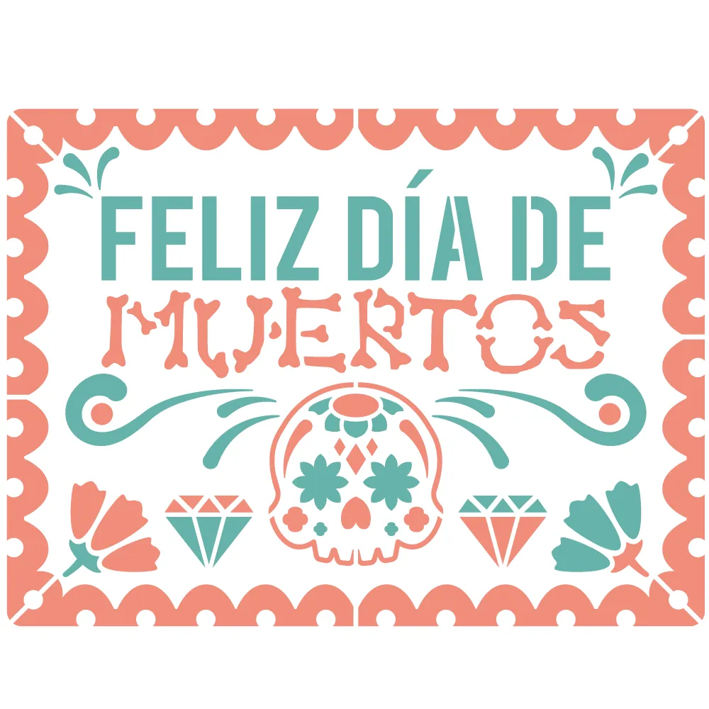 CARTEL DÍA DE MUERTOS-Stencil, plantilla decorativa – SD Stencils  Decorativos