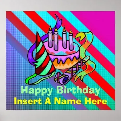 El cartel del feliz cumpleaños impresiones de Zazzle.es 