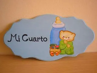 Cartel de madera pintado a mano.