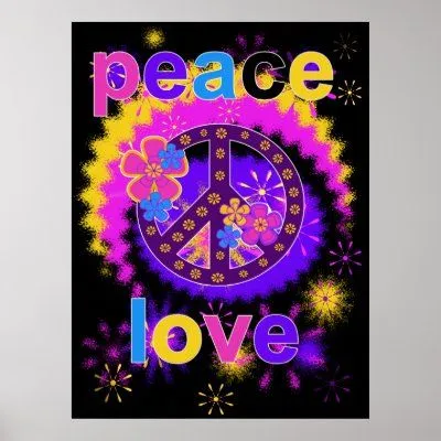 Cartel de la paz y del amor impresiones por peace_environment