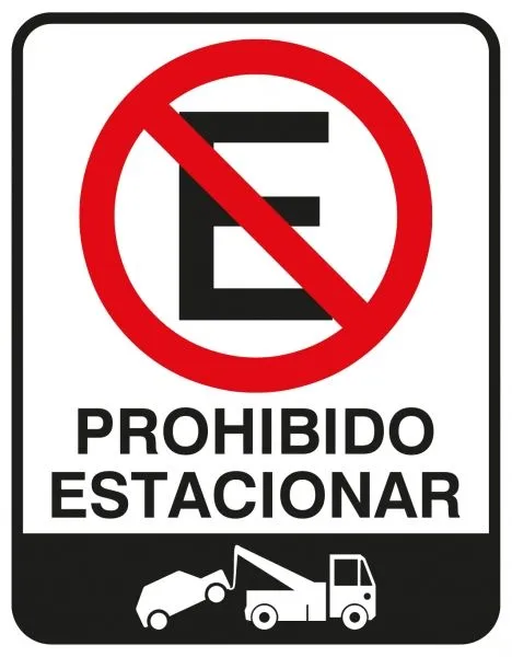 Cartel PROHIBIDO ESTACIONAR de chapa prepintada serigrafiada de ...