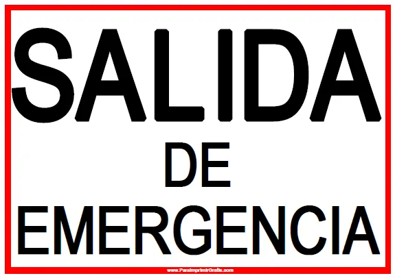 Cartel de Salida de Emergencia - Para Imprimir Gratis ...