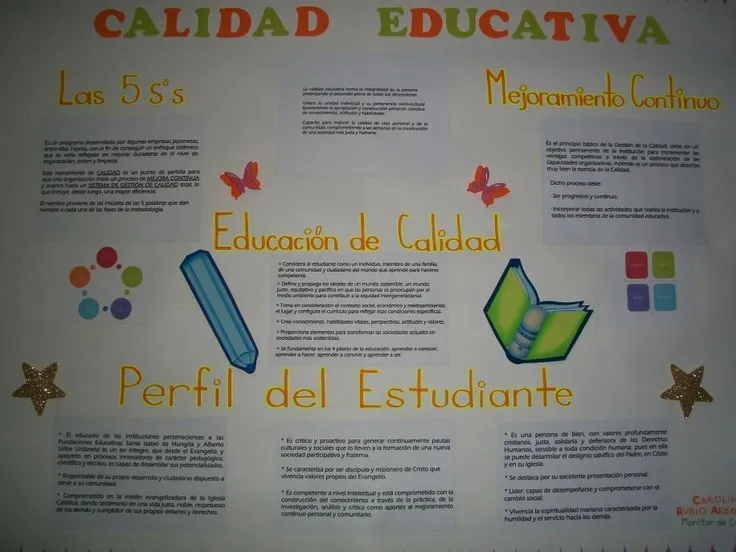 Cartelera calidad educativa | Educacion de calidad, Educacion, Trabajos  escolares