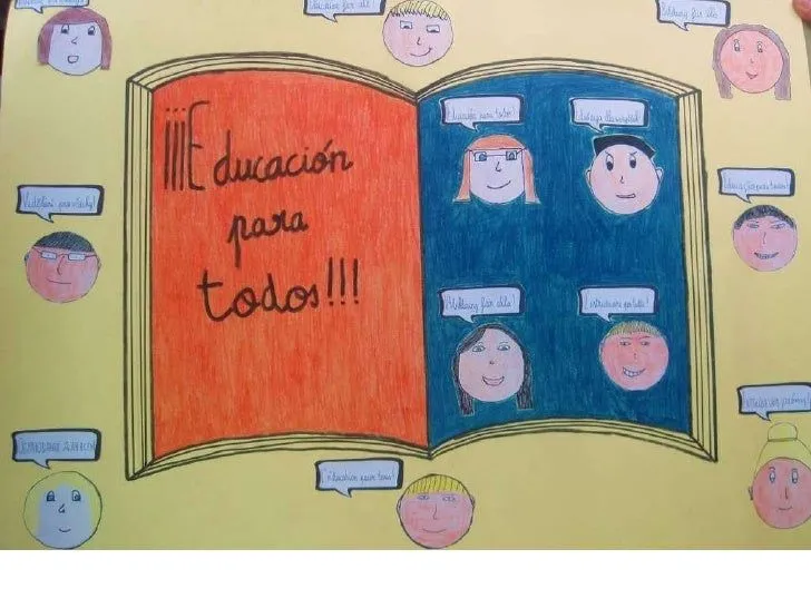Carteles sobre los drechos del niño.