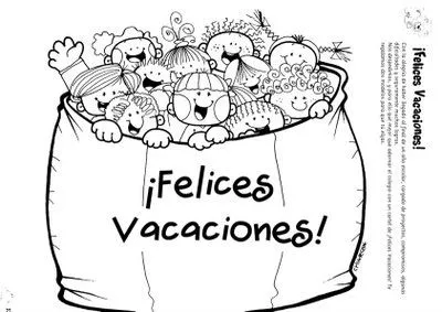 CARTELES DE FELICES VACACIONES PARA COLOREAR