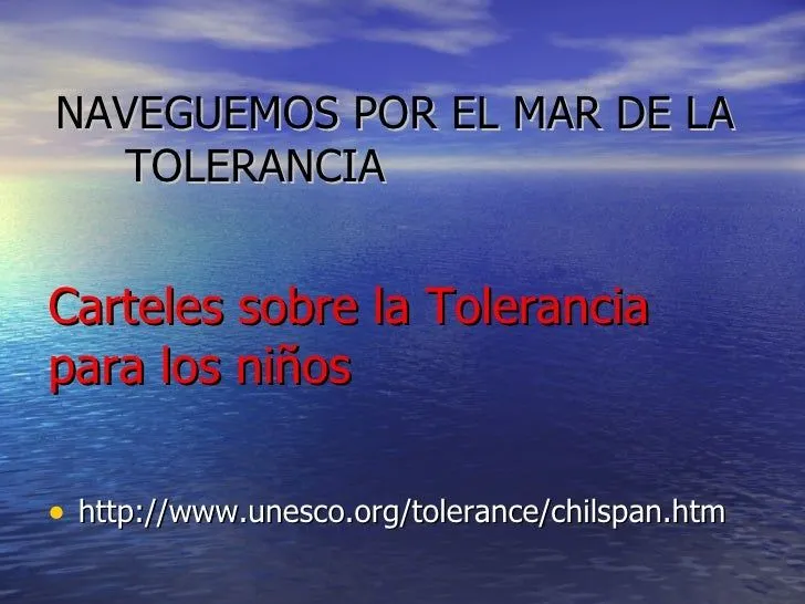 Carteles Sobre La Tolerancia Para Los NiñOs