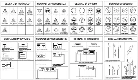 cartelli stradali dwg - cartellonistica e segnali dwg