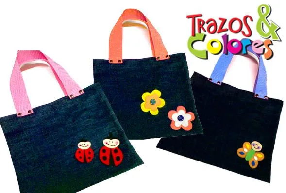 Cartera de Tocuyo para las pequeñitas de 2 a 4 añitos 14x20cm S/5.00