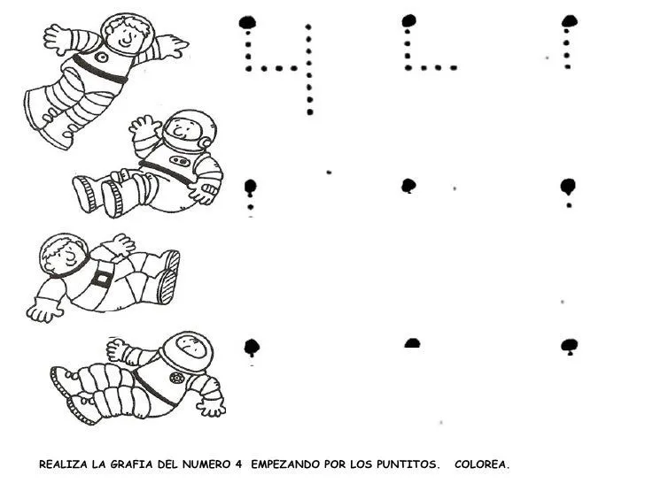 Cartilla numeros 4 años