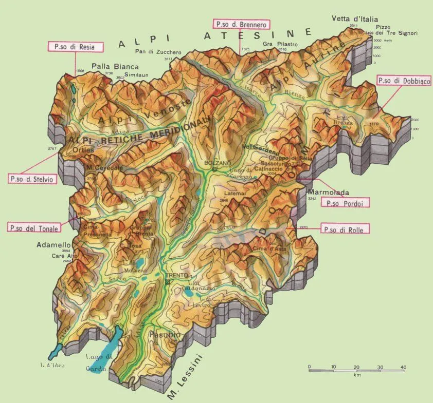 Cartine geografiche del Trentino Alto Adige (