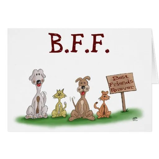 Cartoon Cards: Best Friends Forever | Zazzle