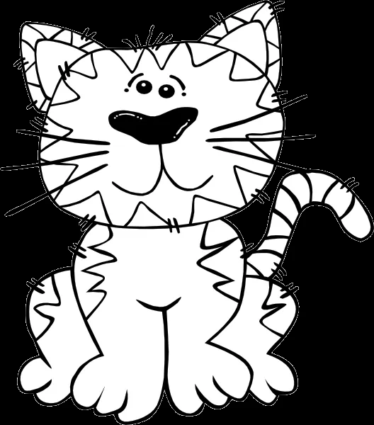 Cartoon Cat Sitting Outline clip art - vector clip art online ...