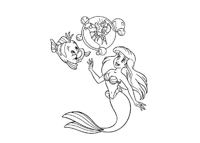 cartoon mermaids Colouring Pages (page 3)