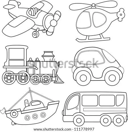 Cartoon Transport. Coloring Book. Ilustración vectorial en stock ...