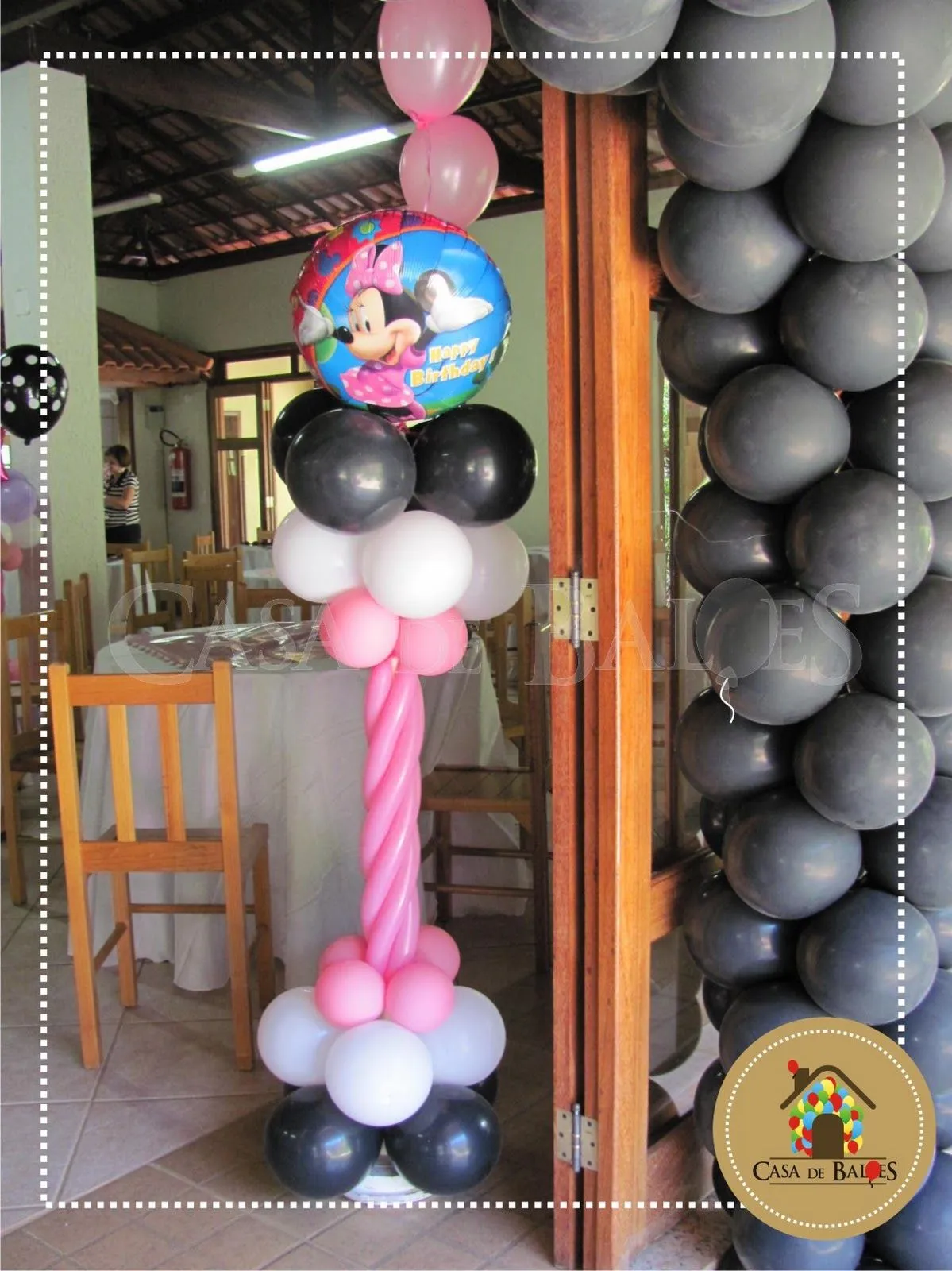 Casa de Balões: Festa Minnie Rosa