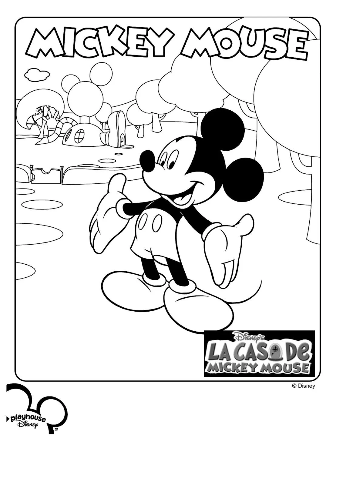 imagen para colorear de mickey mouse en la casa de mickey mouse ...