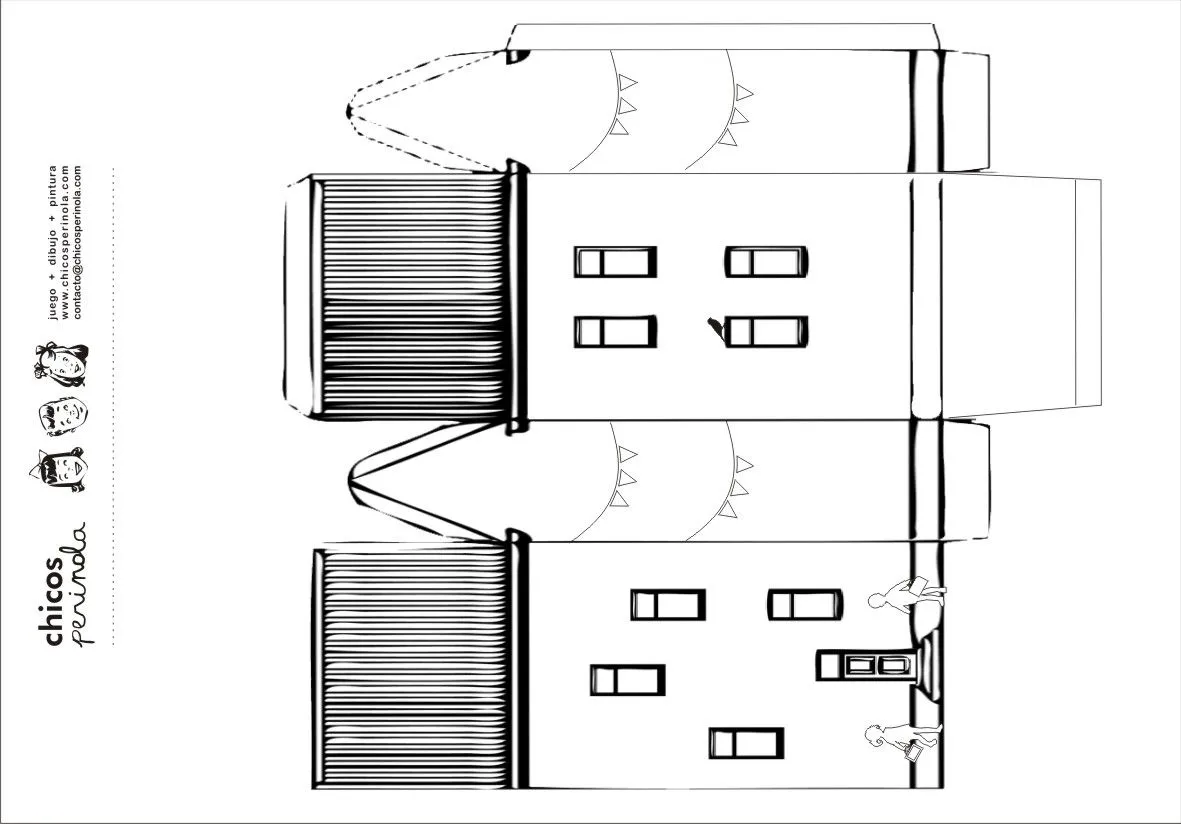 Casas de papel para armar e imprimir - Imagui