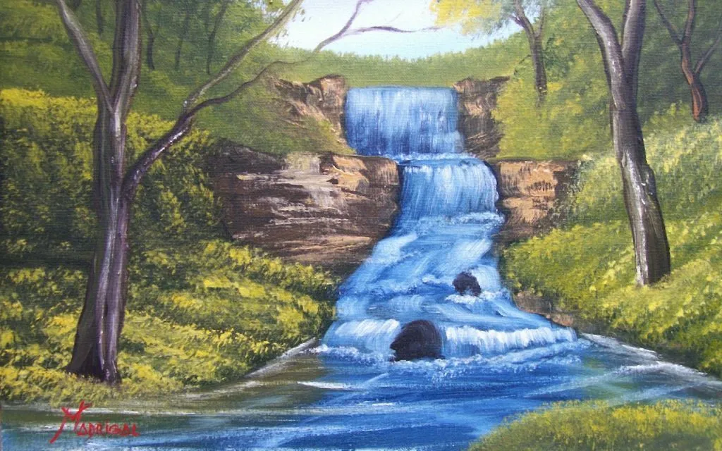 Cascada azul Jesus Anibal Madrigal Trujillo - Artelista.