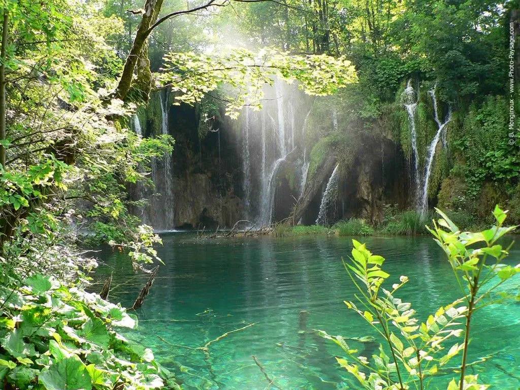 Paisaje con cascadas