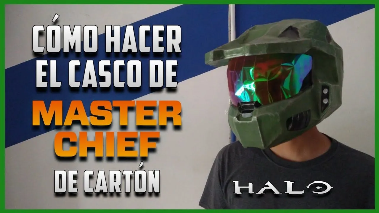 Cómo Hacer el CASCO de MÁSTER CHIEF - DIY - Casco de HALO de Cartón -  YouTube