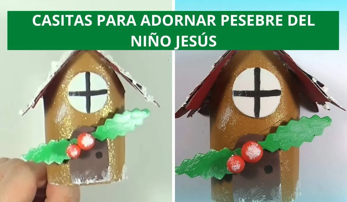 Cómo hacer casitas para adornar el pesebre del niño Jesús con reciclaje -  Manualidades eli