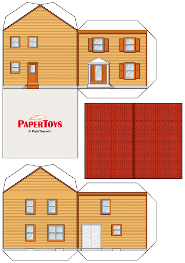 Casitas armables para colorear de papel - Imagui