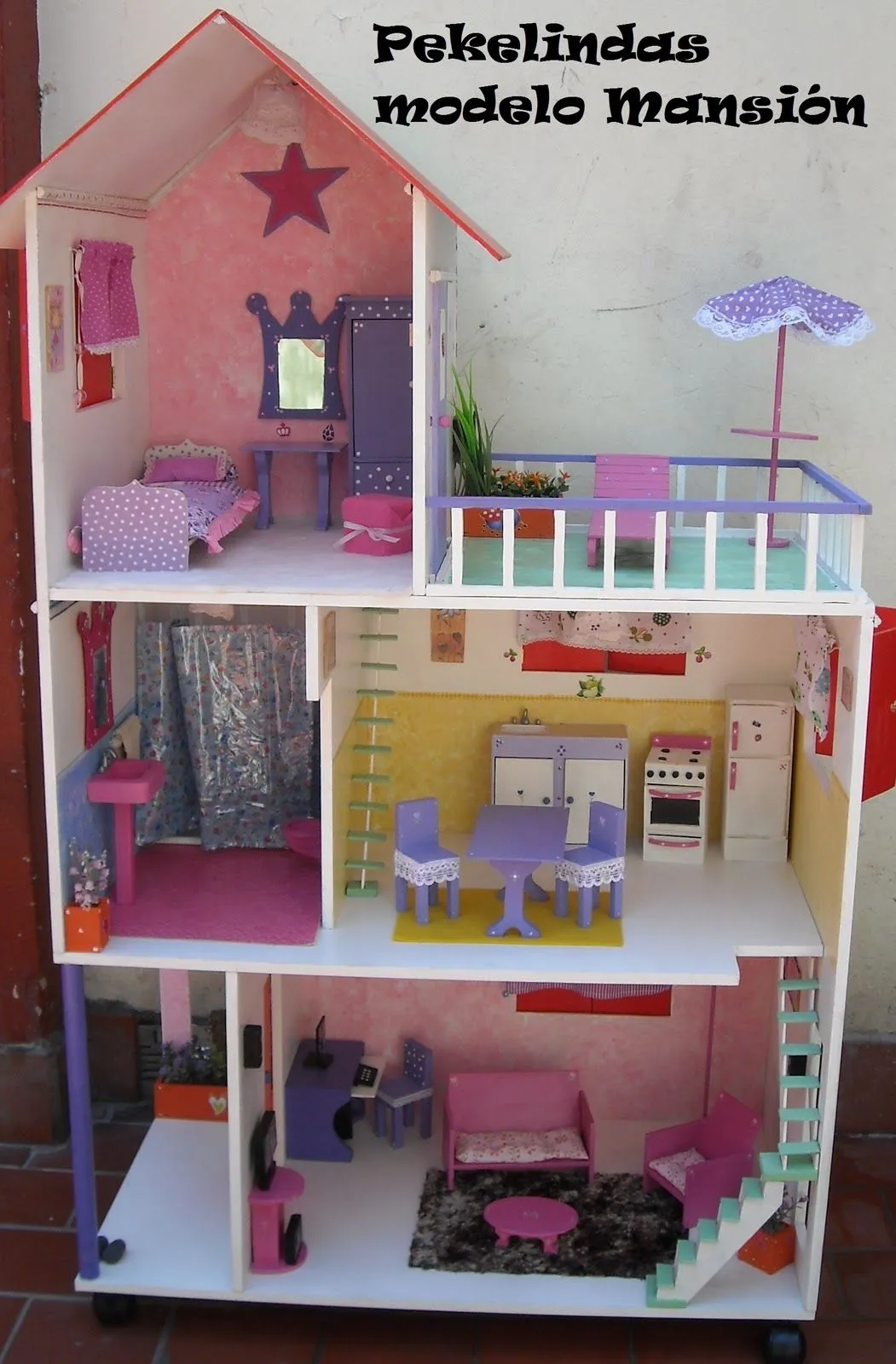 Casitas y Muebles para Muñecas - Casitas para mascotas: Modelo Mansión