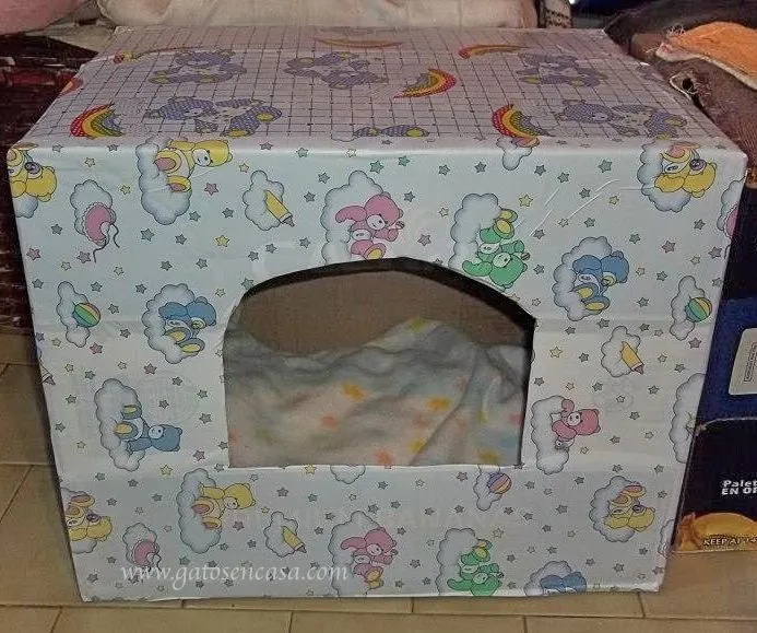 Casitas+para+gato+con+cajas+de ...