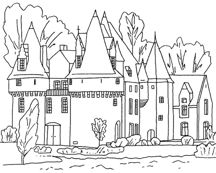 Gran Castillo para colorear ~ Dibujos para Colorear Infantil