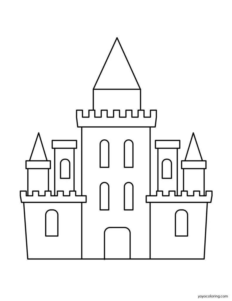 Castillo Para Colorear ᗎ Plantilla De Pintura Imprimible