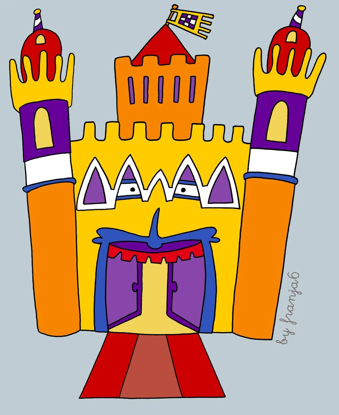 Castillo dibujo a colores - Imagui