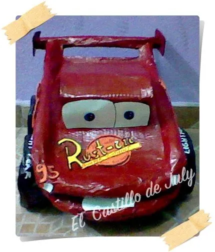 El Castillo de July Manualidades: Piñata del RAYO MCQUEEN En PAPEL ...