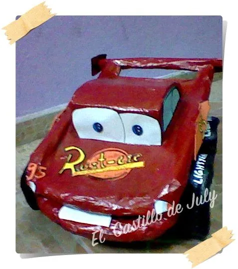 El Castillo de July Manualidades: Piñata del RAYO MCQUEEN En PAPEL ...