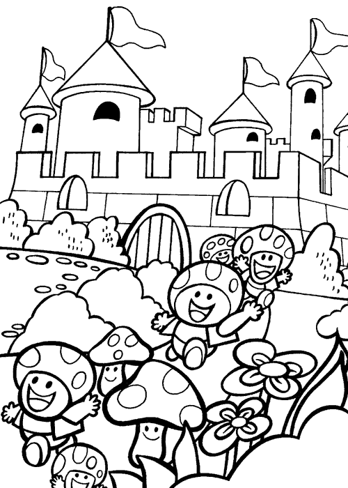 Castillo de Mario para colorear