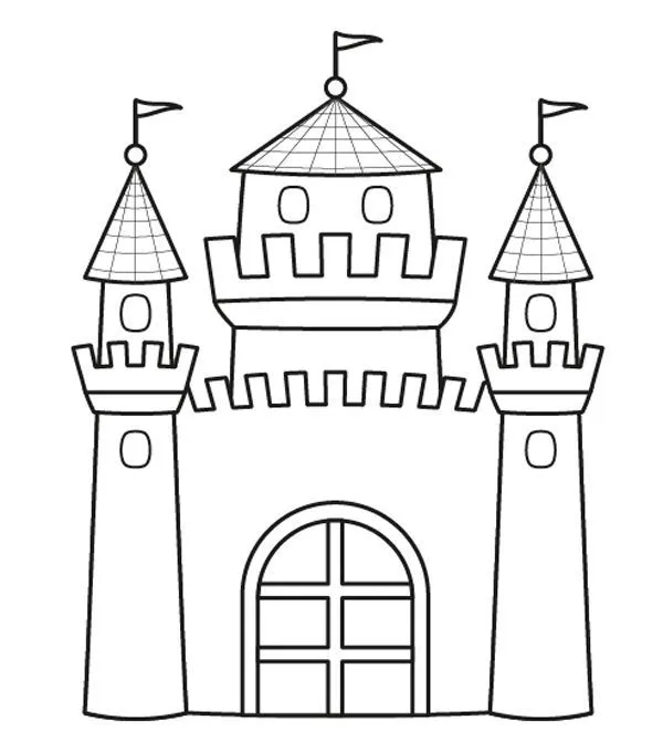 Castillo de princesa: dibujo para colorear e imprimir