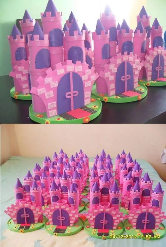 Castillo Princesas - Dulceros Infantiles | CASTELO EM EVA | Pinterest