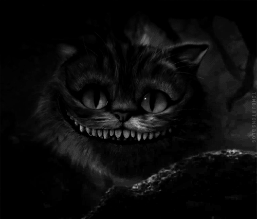 cat tim burton mine Alice In Wonderland Cheshire Cat bw cheshire ...