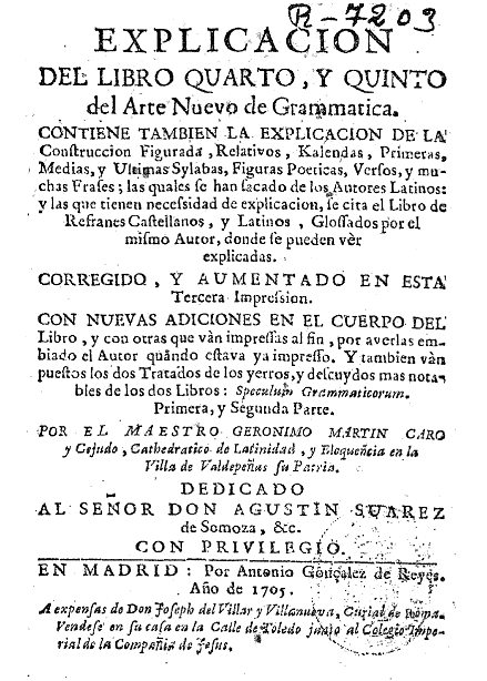 CATÁLOGO DE GRAMÁTICAS EN ESPAÑOL Y PUBLICADAS EN ESPAÑA A LO ...