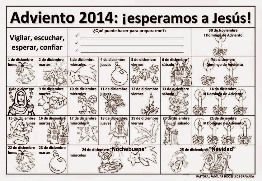 La Catequesis: Calendarios de Adviento 2014 para colorear e ...