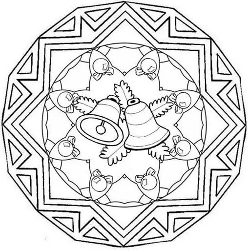 Fichas Infantiles: Mandalas para colorear de la navidad