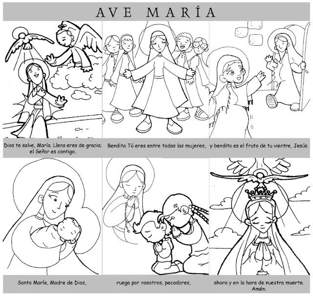 La Catequesis: Aprendemos coloreando a rezar el Avemaría