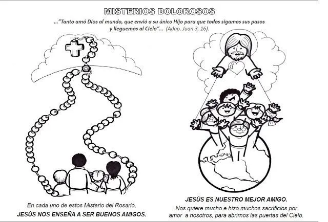 La Catequesis: Recursos Catequesis Santo Rosario para Colorear ...