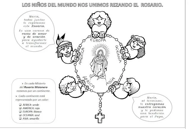 La Catequesis: Recursos Catequesis Santo Rosario para Colorear ...