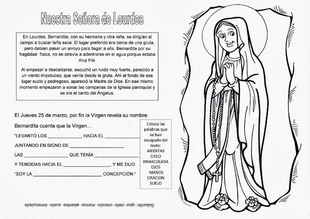 La Catequesis: Recursos Catequesis Nuestra Señora de Lourdes: 11 ...