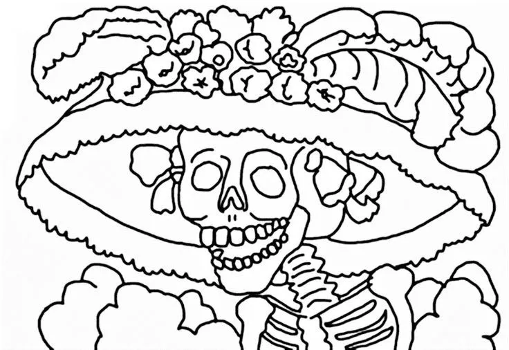 La Catrina para colorear | Halloween/Dia De Los Muertos | Pinterest