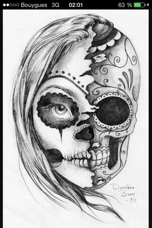 Catrina Skull Tattoo images