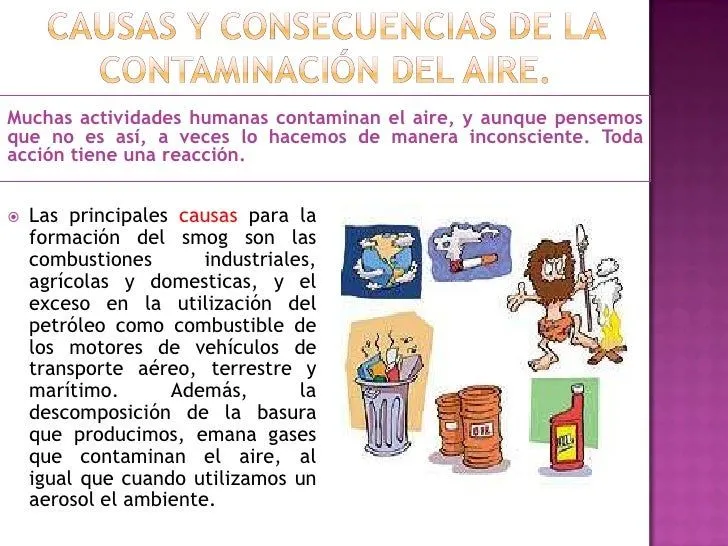 Causas y consecuencias de la contaminación del aire