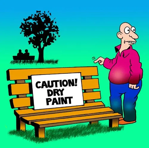 Caution dry paint By toons | Media & Culture Cartoon | TOONPOOL