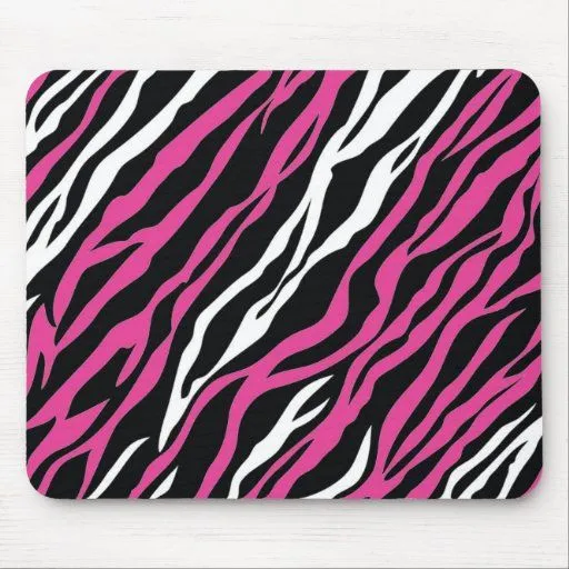 Cebra Mousepad - rosa y blanco Tapete De Raton | Zazzle